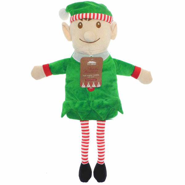 Christmas Elf Novelty Hot Water Bottle (1L) - Williamsons Factory Shop