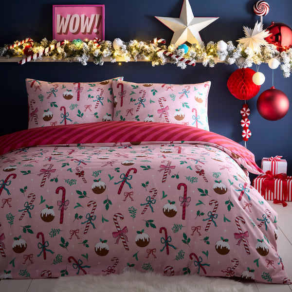 Fusion Festive Fancy Festive Duvet Cover Set - Pink