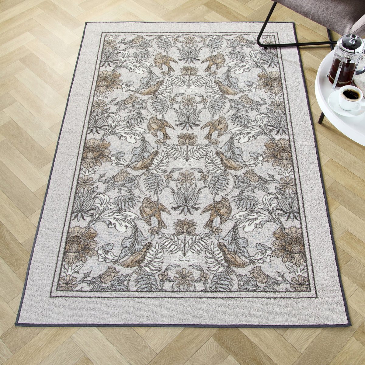 D & D Finch & Flower Washable Rug - Natural