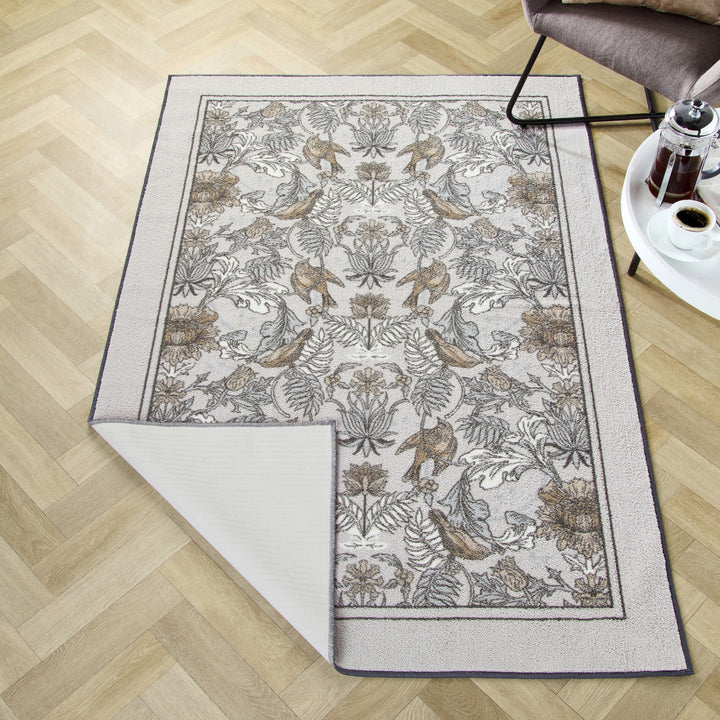D & D Finch & Flower Washable Rug - Natural - Williamsons Factory Shop