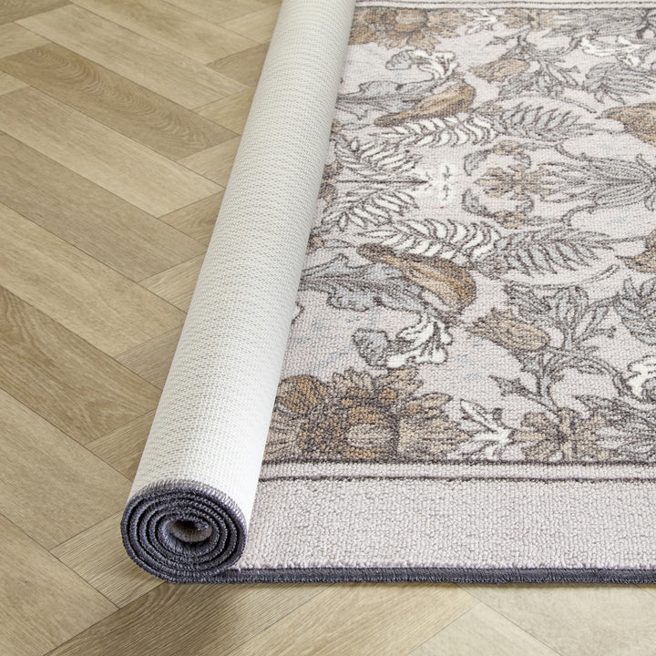 D & D Finch & Flower Washable Rug - Natural - Williamsons Factory Shop