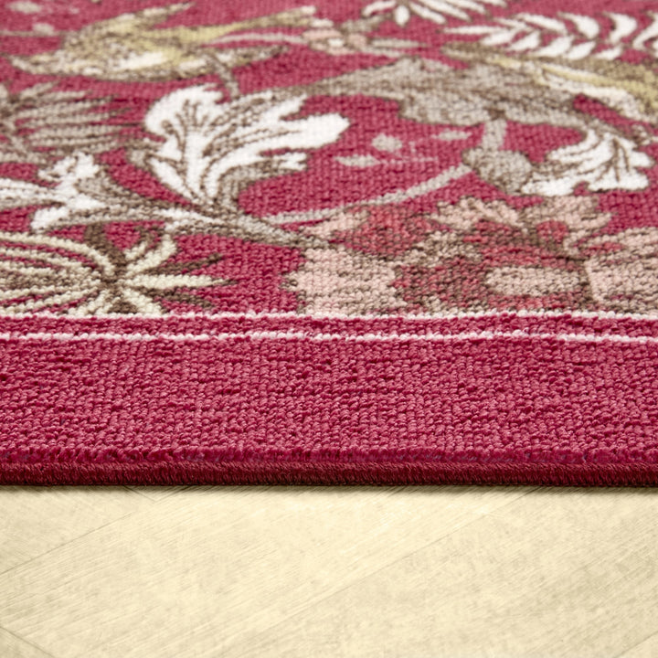 D & D Finch & Flower Washable Rug - Red - Williamsons Factory Shop