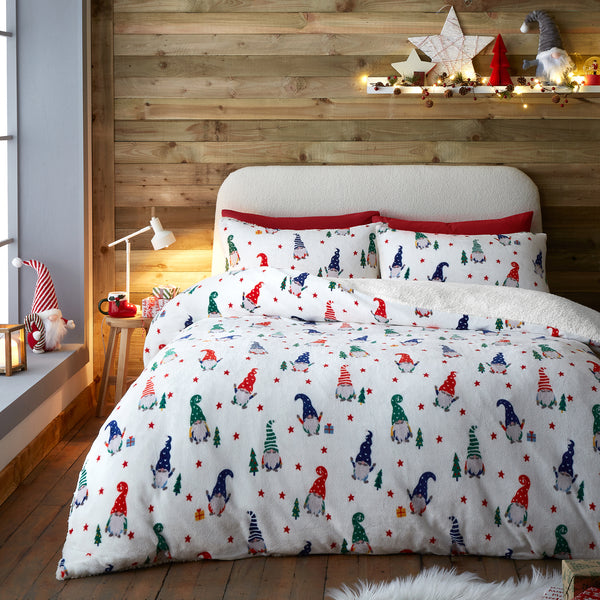 Fusion Festive Gonks Duvet Cover Set - Red - Williamsons Factory Shop