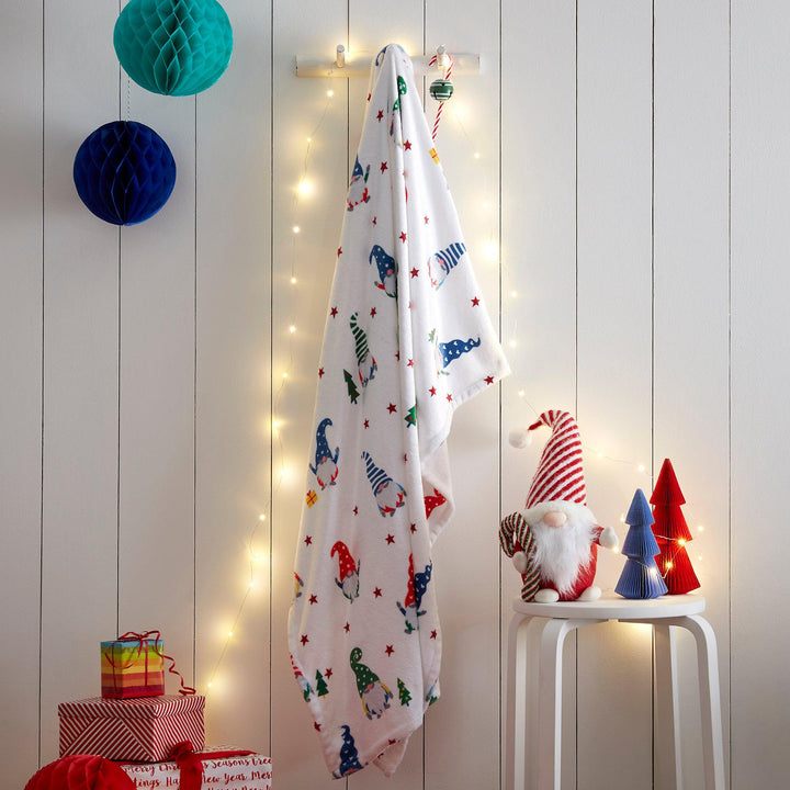 Fusion Festive Gonks Throw - Red - Williamsons Factory Shop
