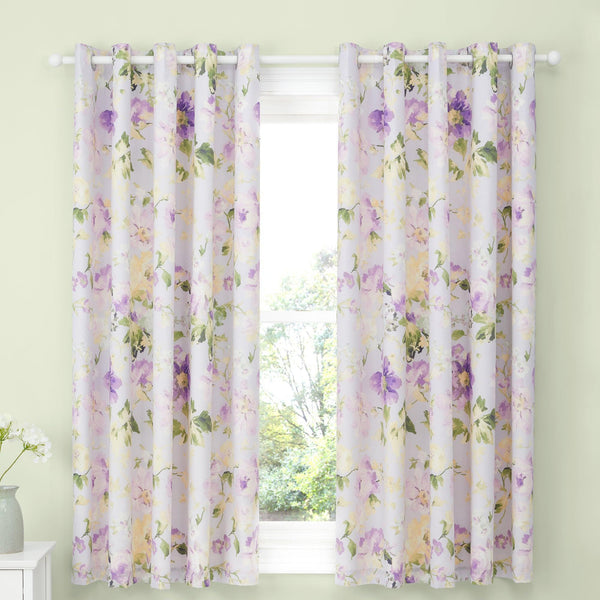 Dreams & Drapes Flourette Eyelet Curtains - Lilac - Williamsons Factory Shop