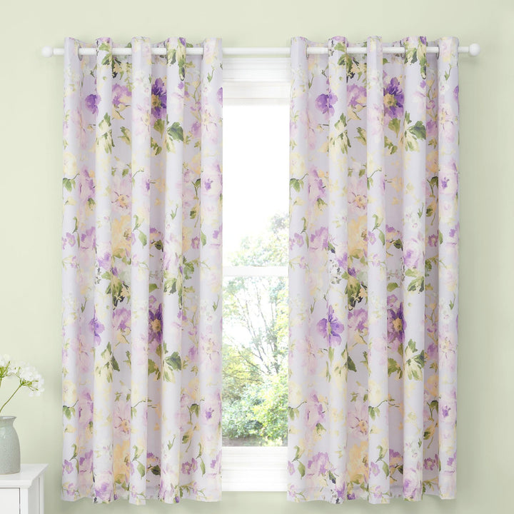 Dreams & Drapes Flourette Eyelet Curtains - Lilac - Williamsons Factory Shop