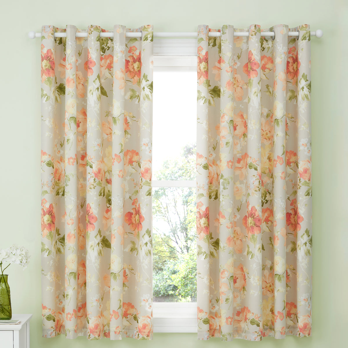 Dreams & Drapes Flourette Eyelet Curtains - Natural