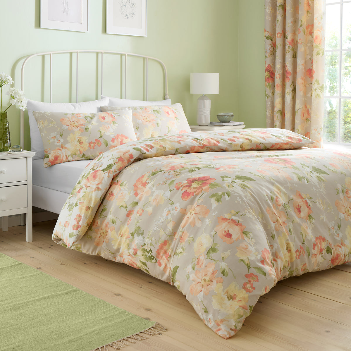 Dreams & Drapes Flourette Duvet Cover Set - Natural