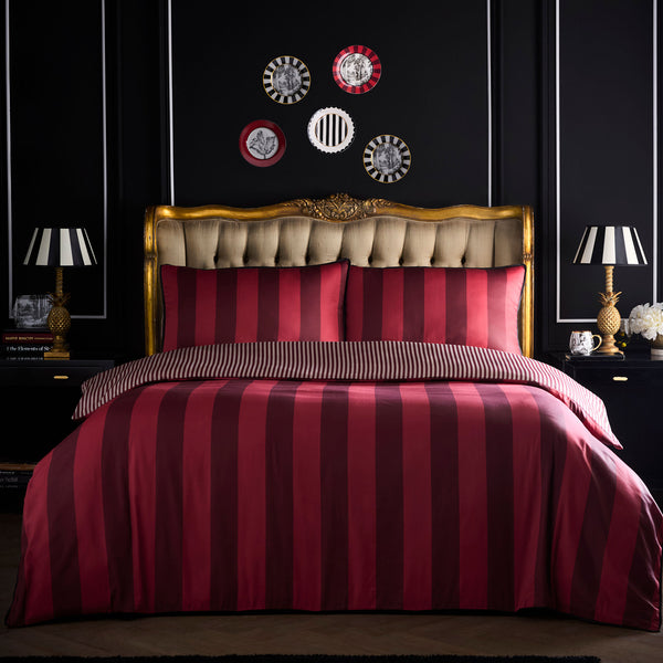 Laurence Llewelyn-Bowen Festivo Circus Stripe Duvet Cover Set - Red