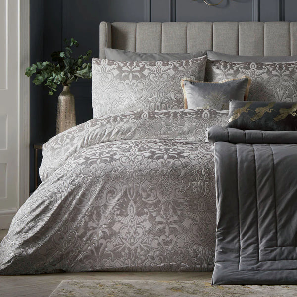 Laurence Llewelyn-Bowen Firenza Duvet Cover Set - Silver