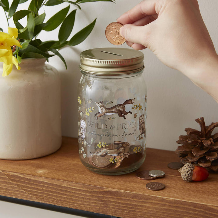 Forest Fable Glass Money Jar - Williamsons Factory Shop