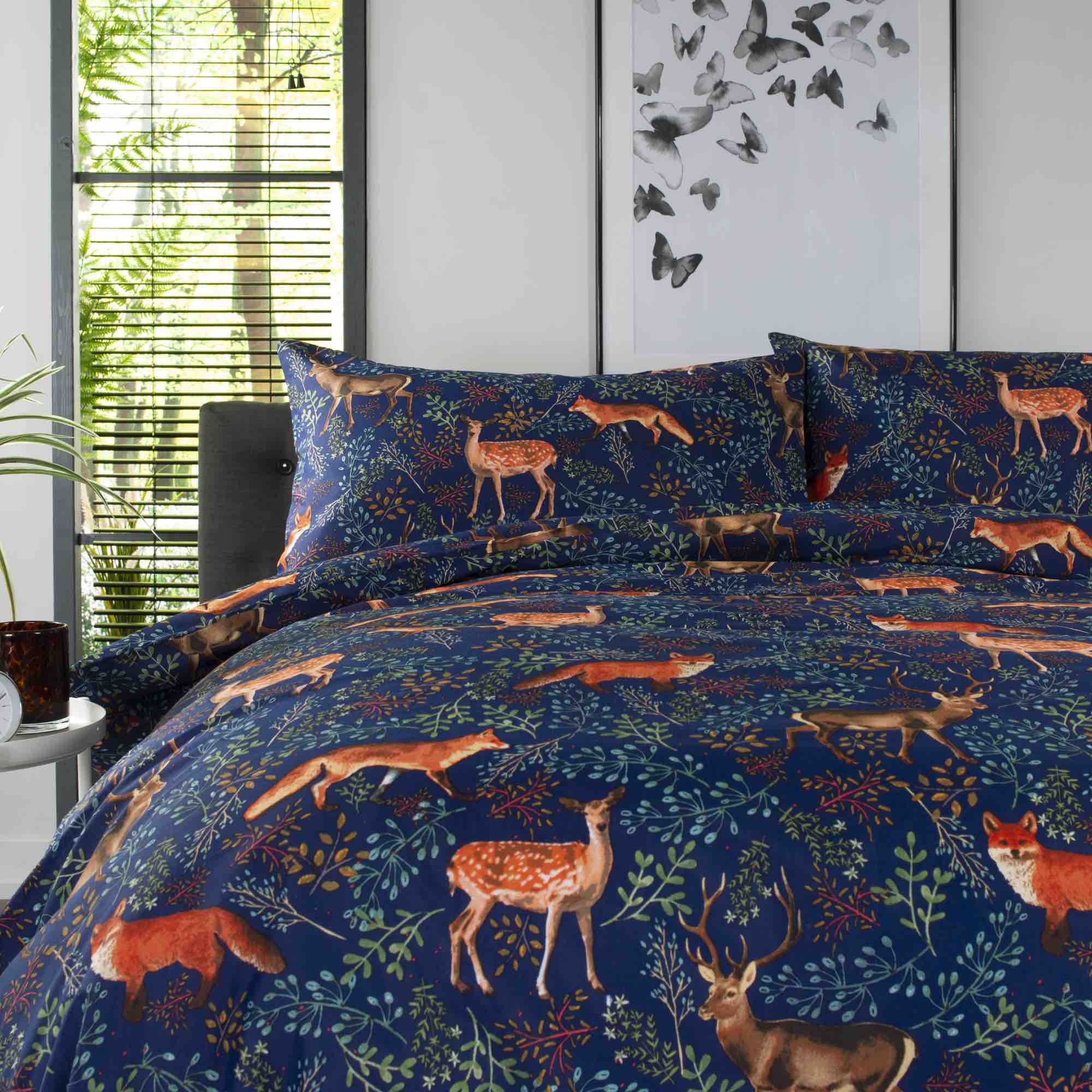 Deyongs 1846 Fox & Deer Duvet Cover Set - Navy