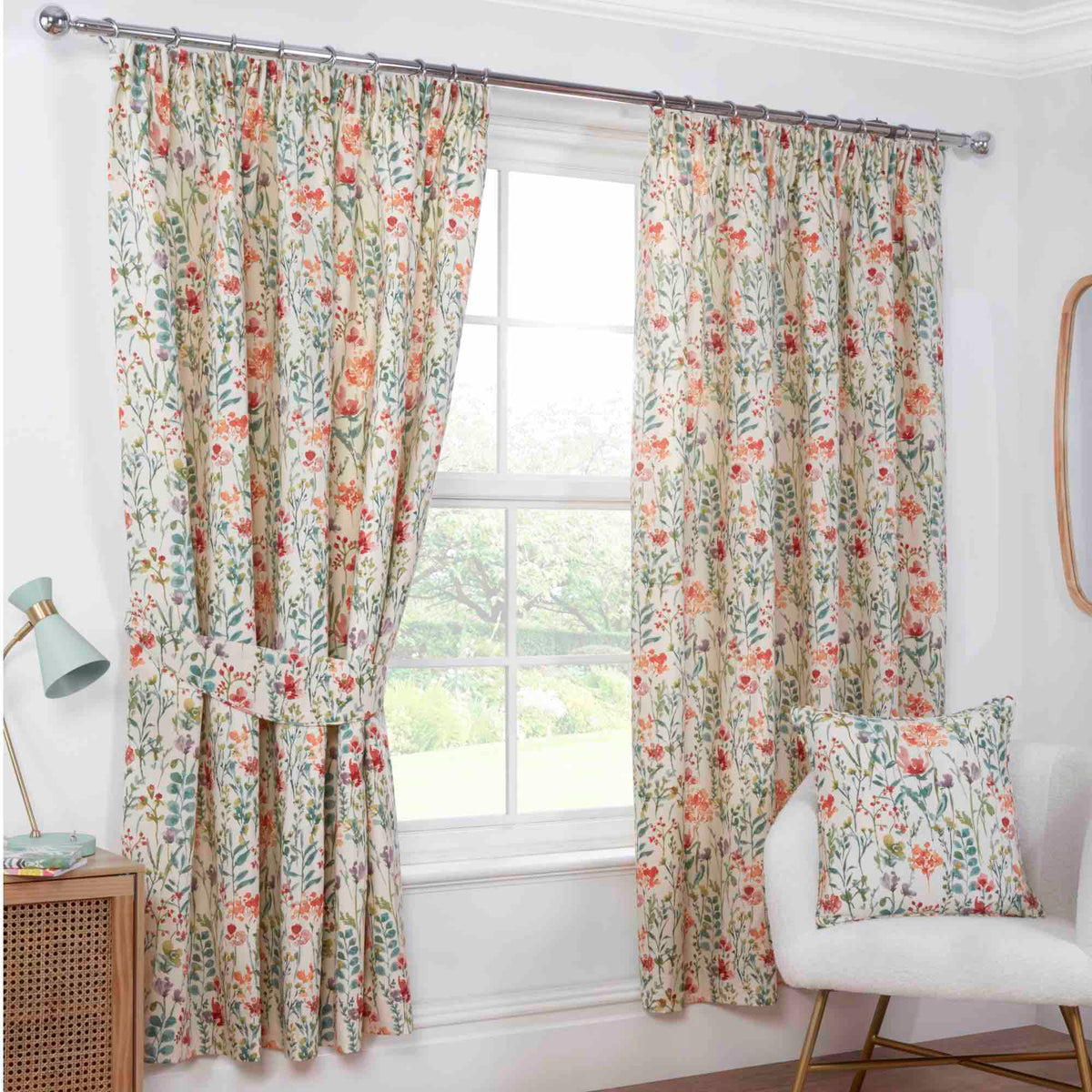 Sundour Amaryllis Pencil Pleat Curtains - Multi - Williamsons Home