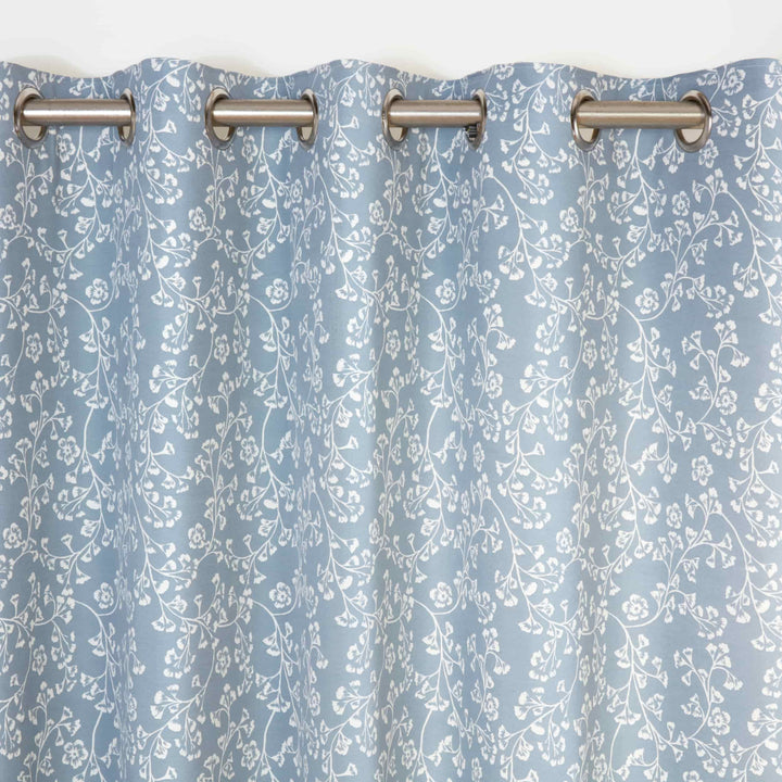 Sade Floral Eyelet Curtains - Blue - Williamsons Factory Shop