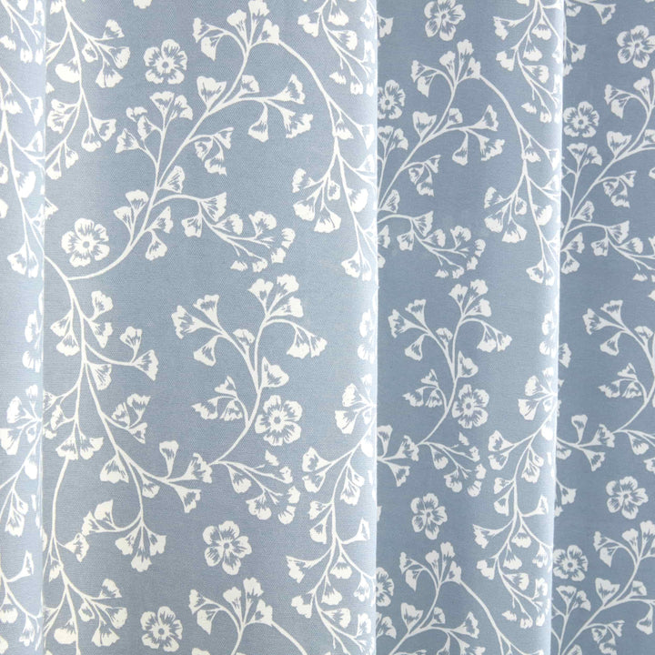 Sade Floral Eyelet Curtains - Blue - Williamsons Factory Shop
