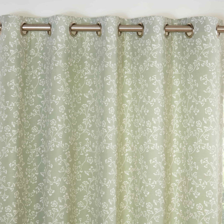 Sade Floral Eyelet Curtains - Green - Williamsons Factory Shop