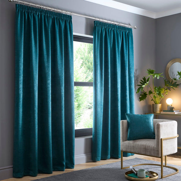 Fusion Galaxy Pencil Pleat Curtains - Forest Green - Williamsons Factory Shop