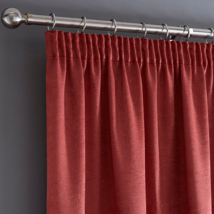 Fusion Galaxy Pencil Pleat Curtains - Terracotta - Williamsons Factory Shop
