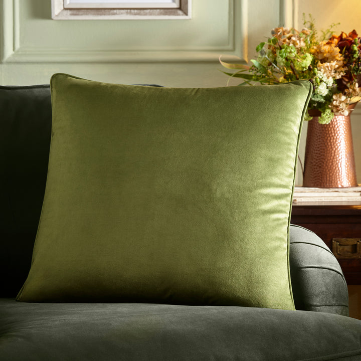 Appletree Heritage Harlan Cushion - Olive - Williamsons Factory Shop
