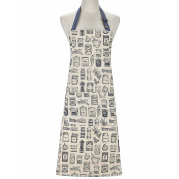 Herbs & Spices Cotton Apron - Grey