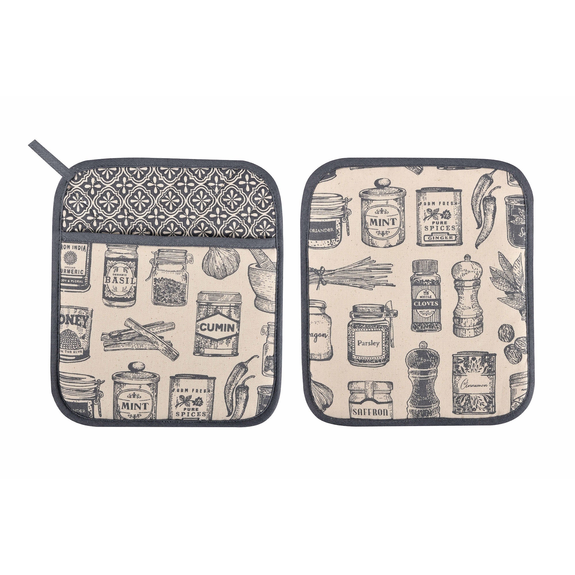 Herbs & Spices Pot Mitt - Grey – Williamsons Factory Shop