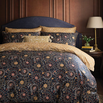 Historic Royal Palaces Renaissance Rose Duvet Cover Set - Navy/Multi