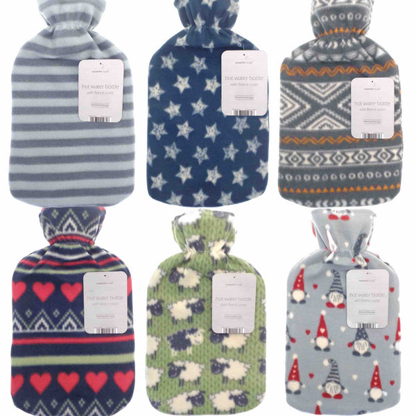 Fleece Printed Hot Water Bottle (2L) - Williamsons Factory Shop