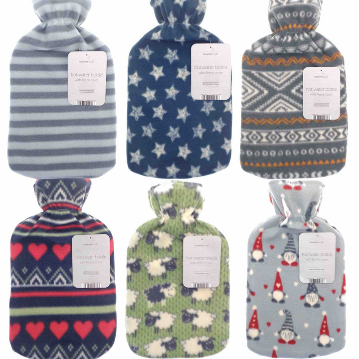 Fleece Printed Hot Water Bottle (2L) - Williamsons Factory Shop