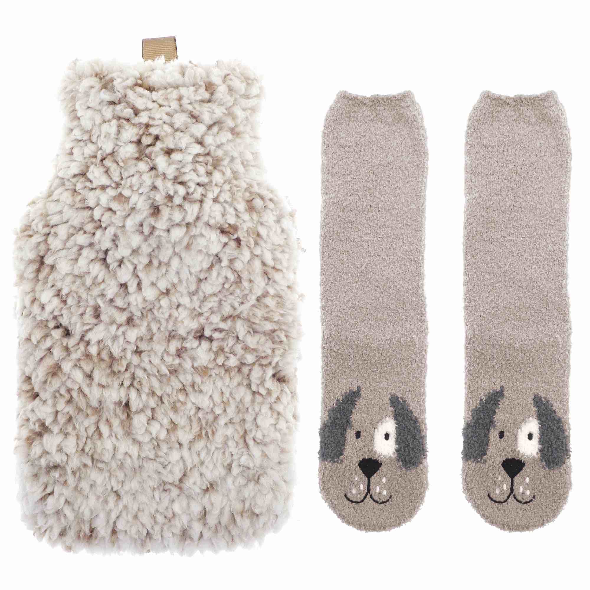 Hot Water Bottle & Socks Gift Set