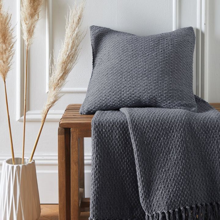 Drift Home Hayden Cushion - Charcoal - Williamsons Factory Shop