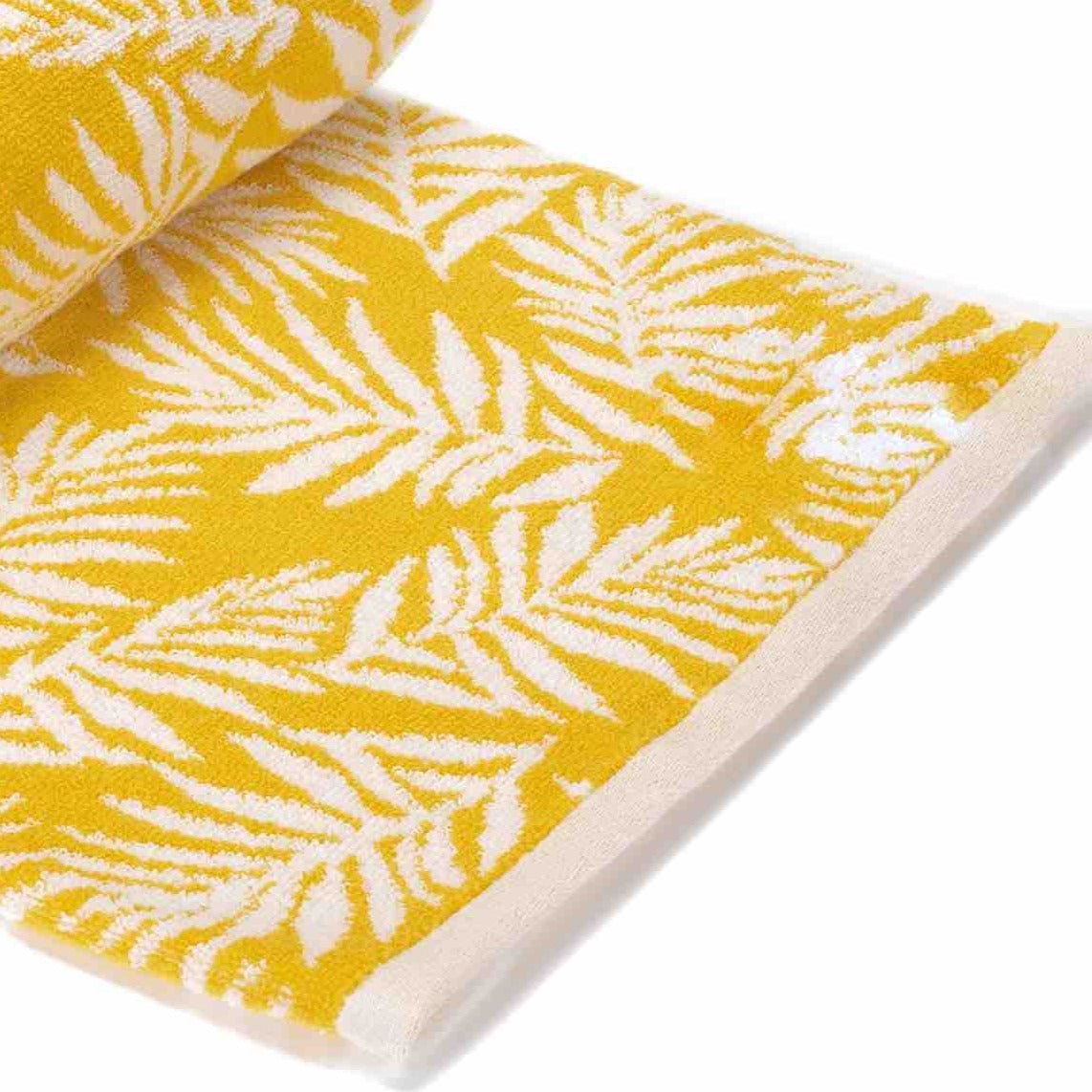 Riggs Leaf Jacquard Towel - Mustard