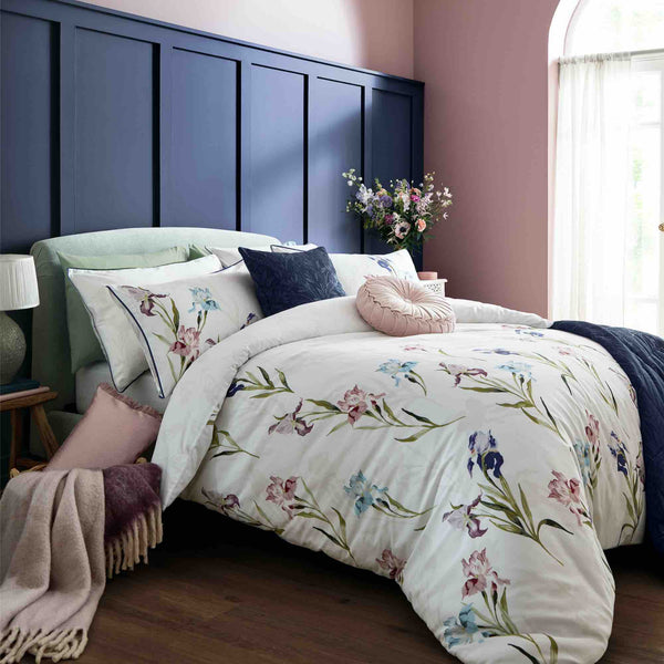Laura Ashley Hawling Irises Duvet Cover Set - Grape Purple - Williamsons Factory Shop