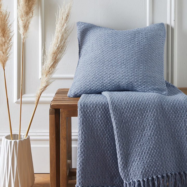 Drift Home Hayden Cushion - Blue - Williamsons Factory Shop
