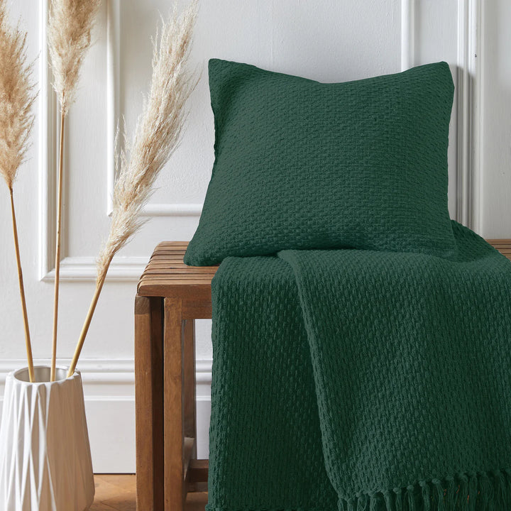 Drift Home Hayden Recycled Cotton Cushion Cover - Green - Williamsons Factory Shop