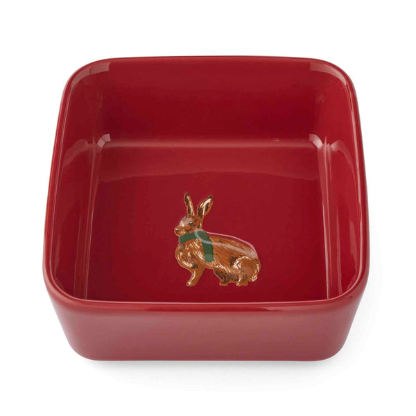 Heritage Hare Christmas Nibble/Dip Bowl - Red