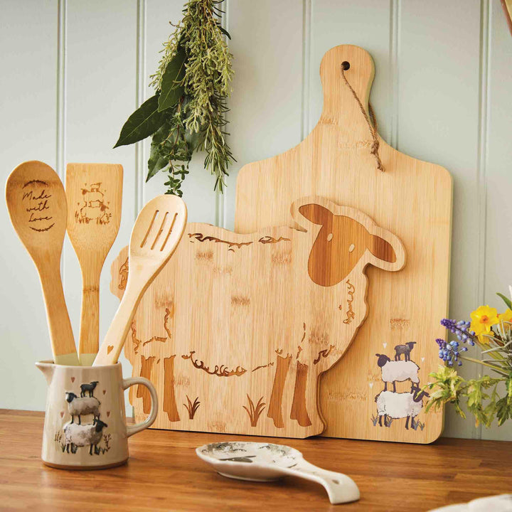Highland Sheep Set of 3 Bamboo Utensils - Williamsons Factory Shop
