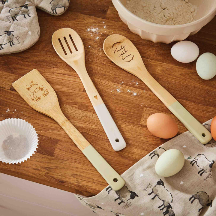 Highland Sheep Set of 3 Bamboo Utensils - Williamsons Factory Shop