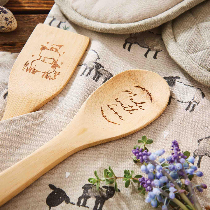 Highland Sheep Set of 3 Bamboo Utensils - Williamsons Factory Shop