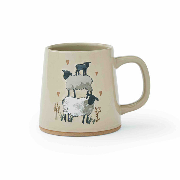Highland Sheep Reverse Conical Mug - Beige - Williamsons Factory Shop