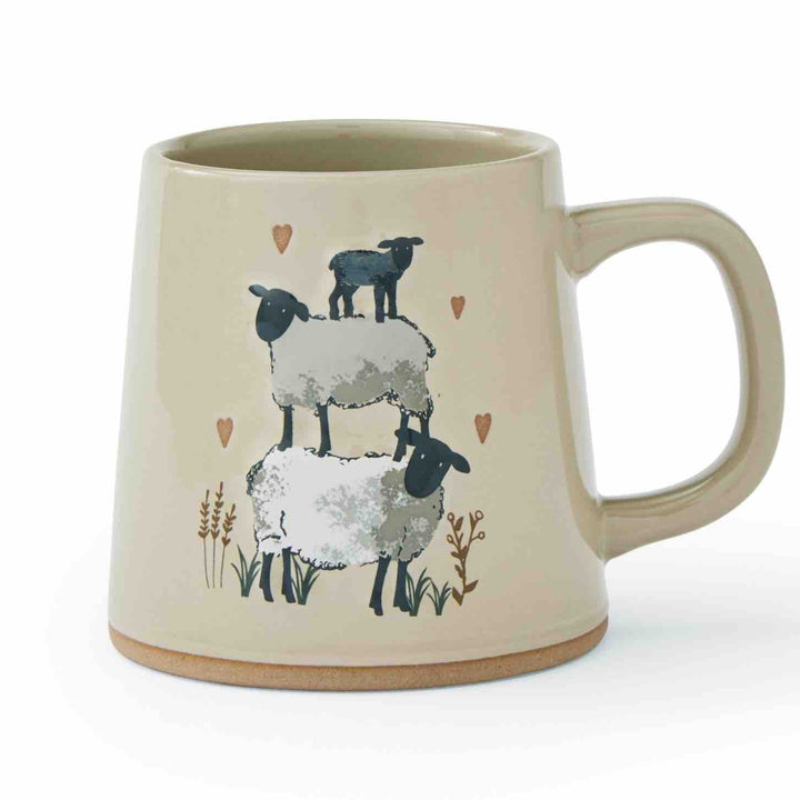 Highland Sheep Reverse Conical Mug - Beige - Williamsons Factory Shop