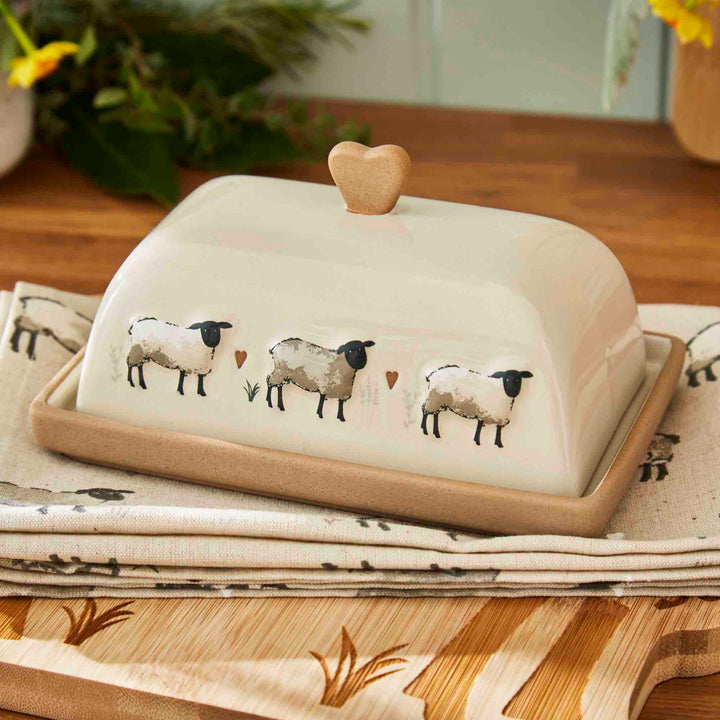 Highland Sheep Butter Dish - Williamsons Factory Shop