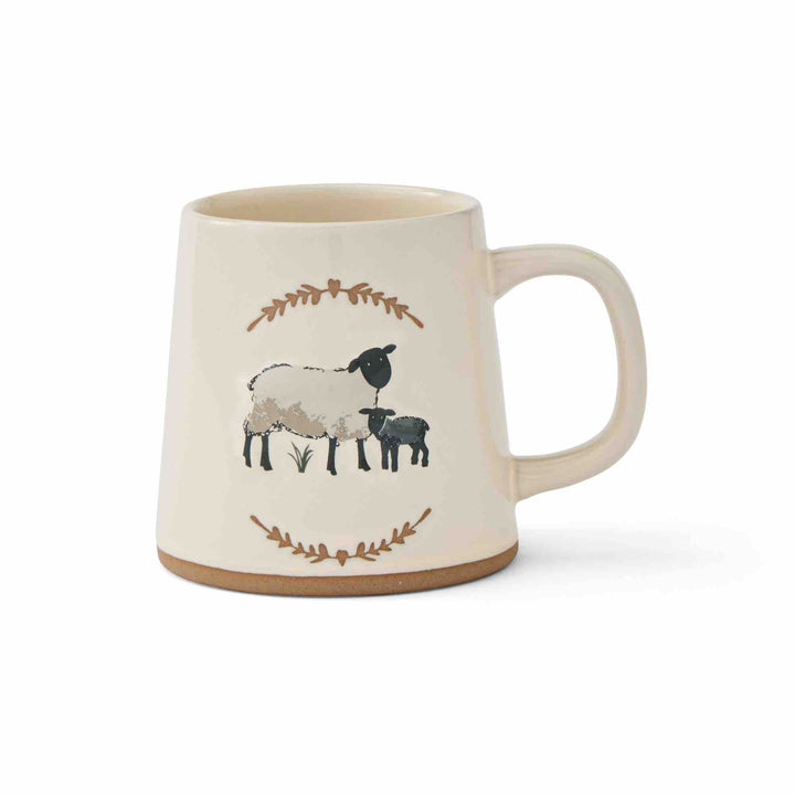 Highland Sheep Reverse Conical Mug - Cream - Williamsons Factory Shop