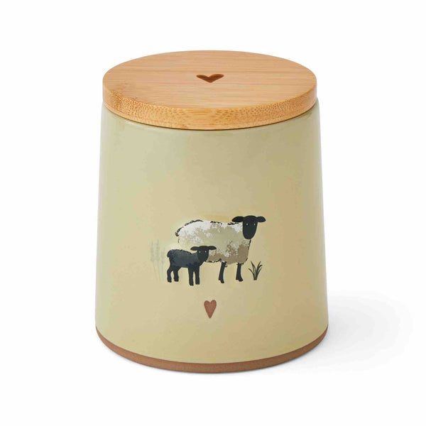 Highland Sheep Ceramic Canister - Sage