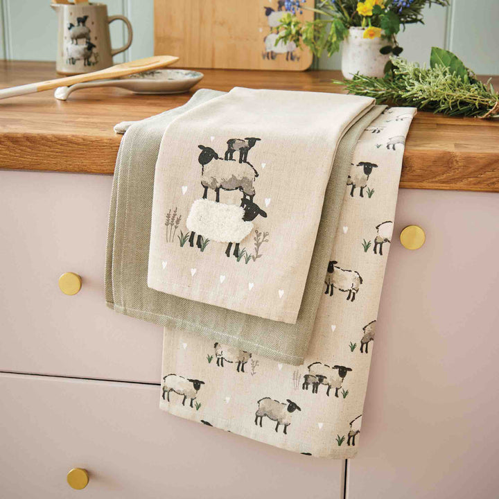 Highland Sheep 3 Pack Tea Towels - Williamsons Factory Shop