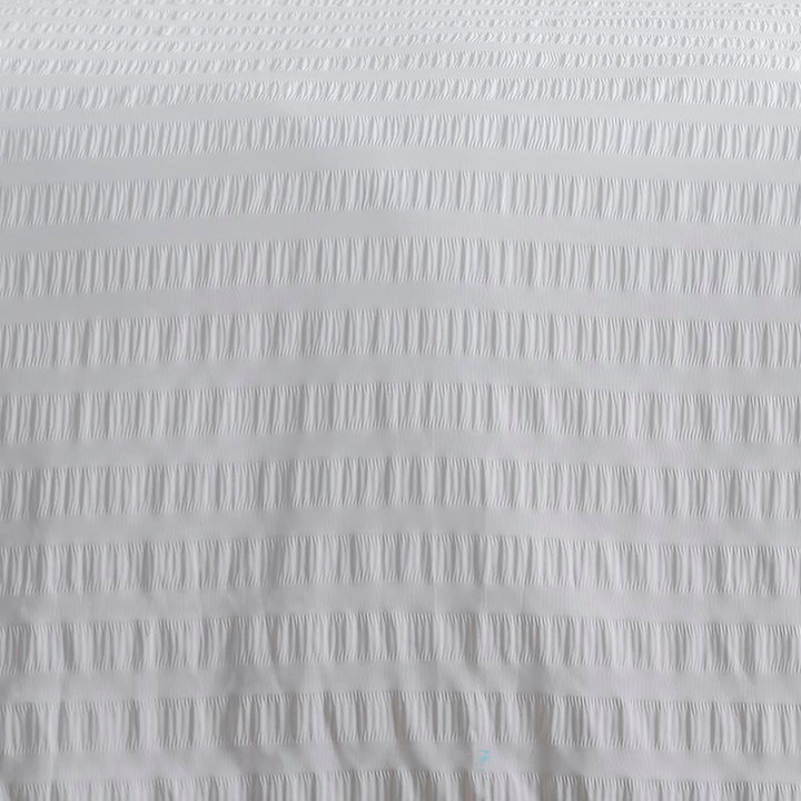 Serene Honley Seersucker Duvet Cover Set - White - Williamsons Factory Shop