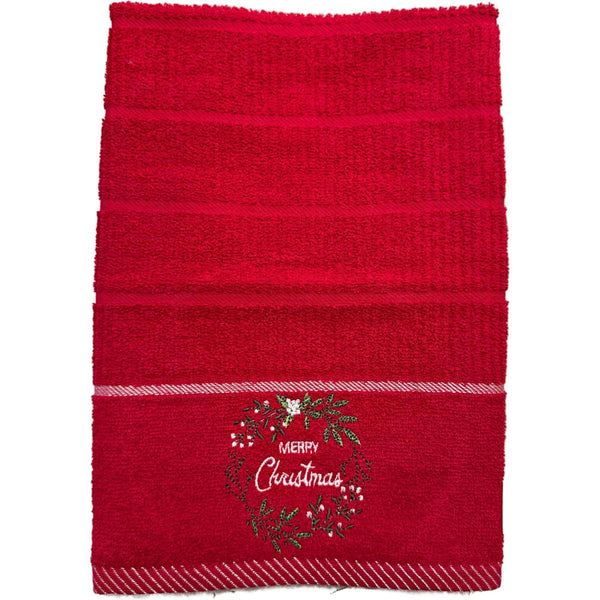 Merry Christmas Kitchen Towel - Red
