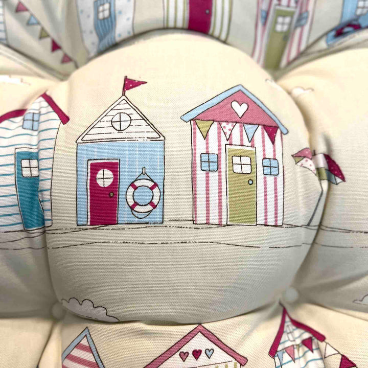 Chunky Seat Pad - Beach Huts Pink - Williamsons Factory Shop