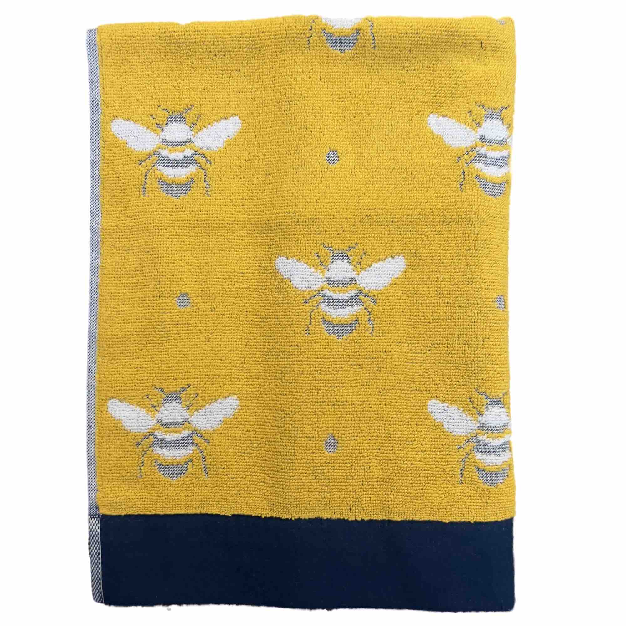 Riggs Bees Jacquard Towel - Mustard