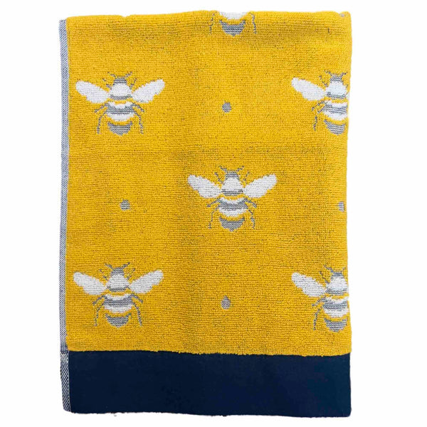 Riggs Bees Jacquard Towel - Mustard