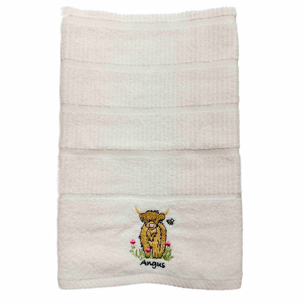 Angus Highland Cow Kitchen Towel - Cream - Williamsons Factory Shop